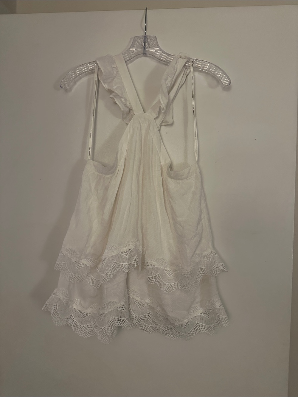 Blu Pepper White Ruffle Lace Tank Top